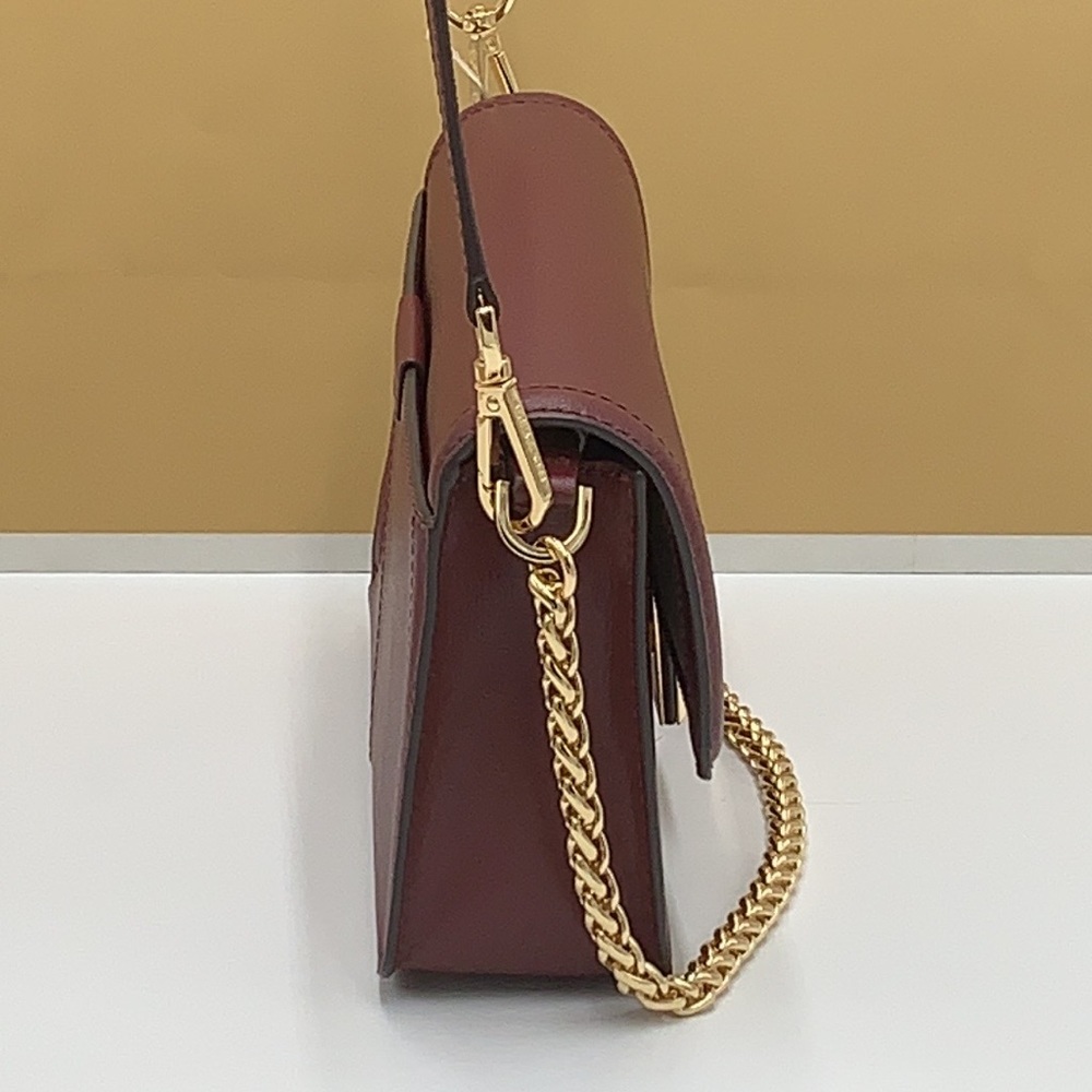 MICHAEL KORS SONIA MEDIUM EAST WEST SHOULDER CROSSBODY BAG MERLOT COLOR - Picture 5 of 15
